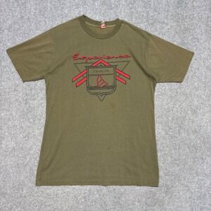 Vintage Textile Prints Experience 3 Seasons Graphic T-Shirt Olive‎ Green XL USA